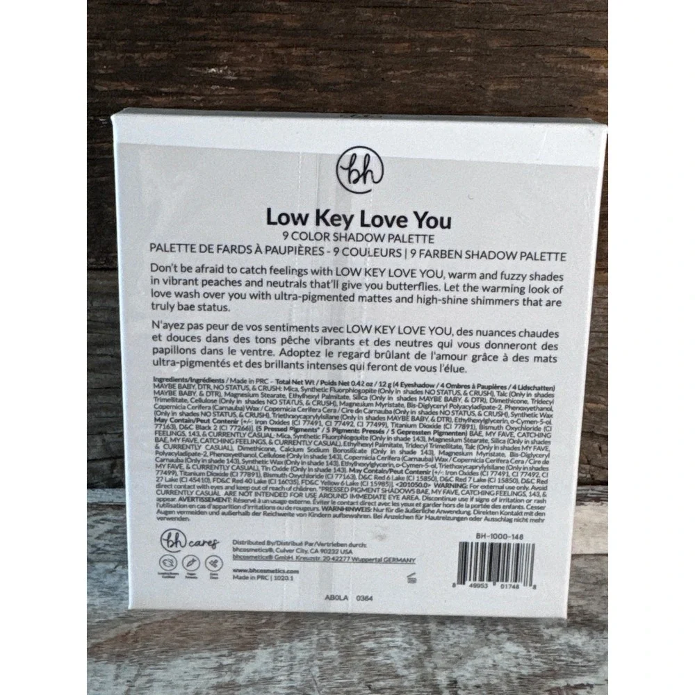 BH Cosmetics 9-Color Shadow Palette | Low-Key Love You | Warm Coral | MSRP $12